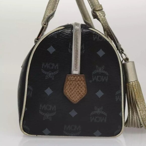 MCM Vicetos Logogram Hand Bag PVC Black Auth - Picture 11 of 16